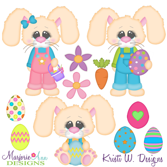 Easter Bunny SVG Cutting Files Includes Clipart - Click Image to Close